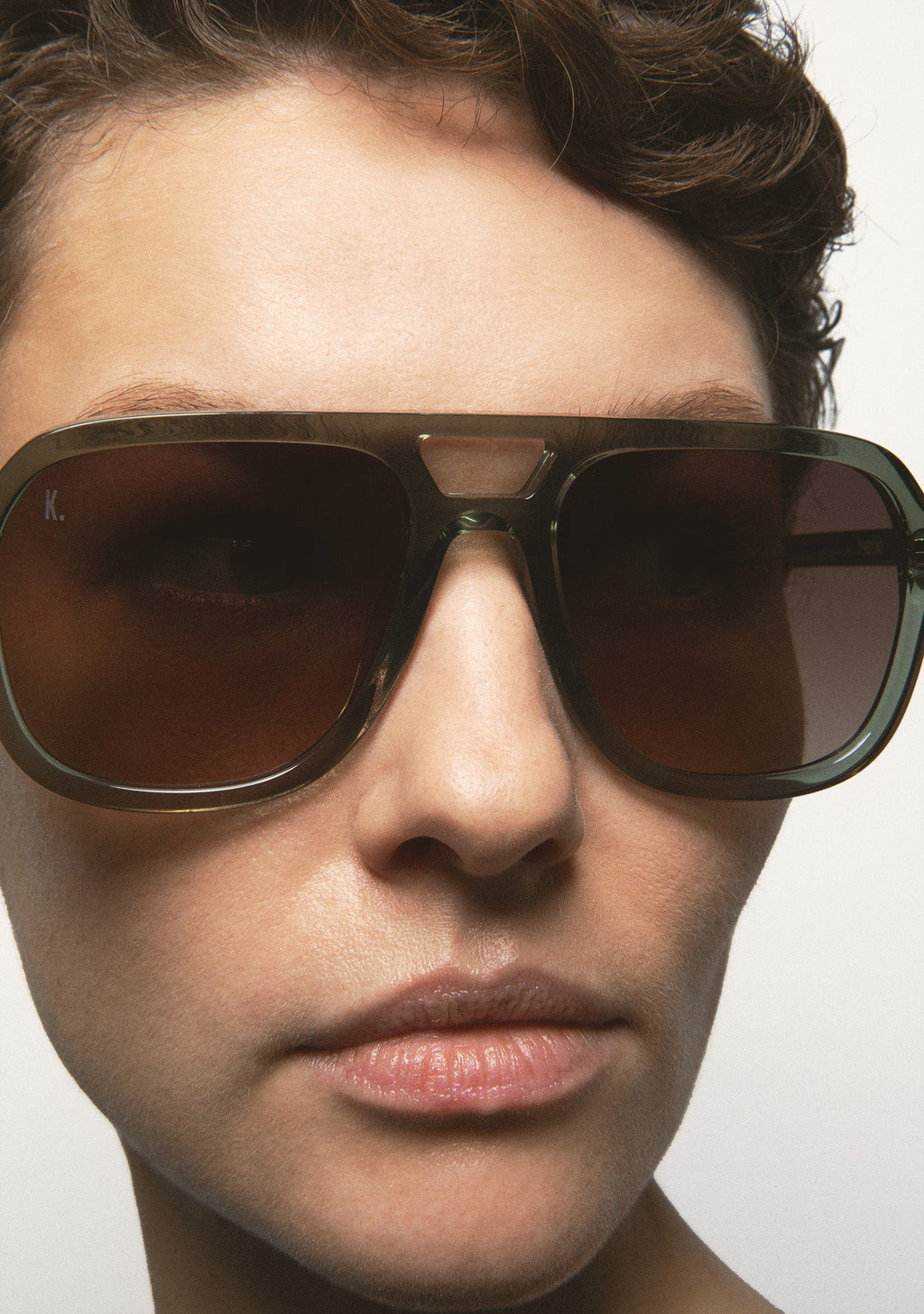Lunettes Kaleos Zerbino vert transparent, vue 3