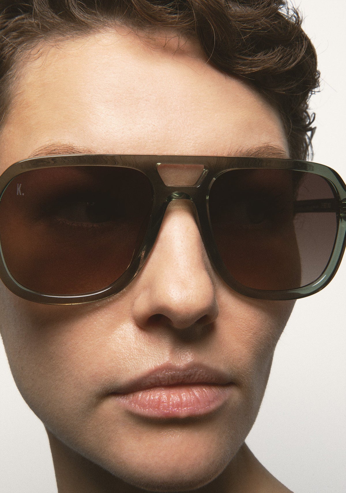 Lunettes Kaleos Zerbino vert transparent, vue 3