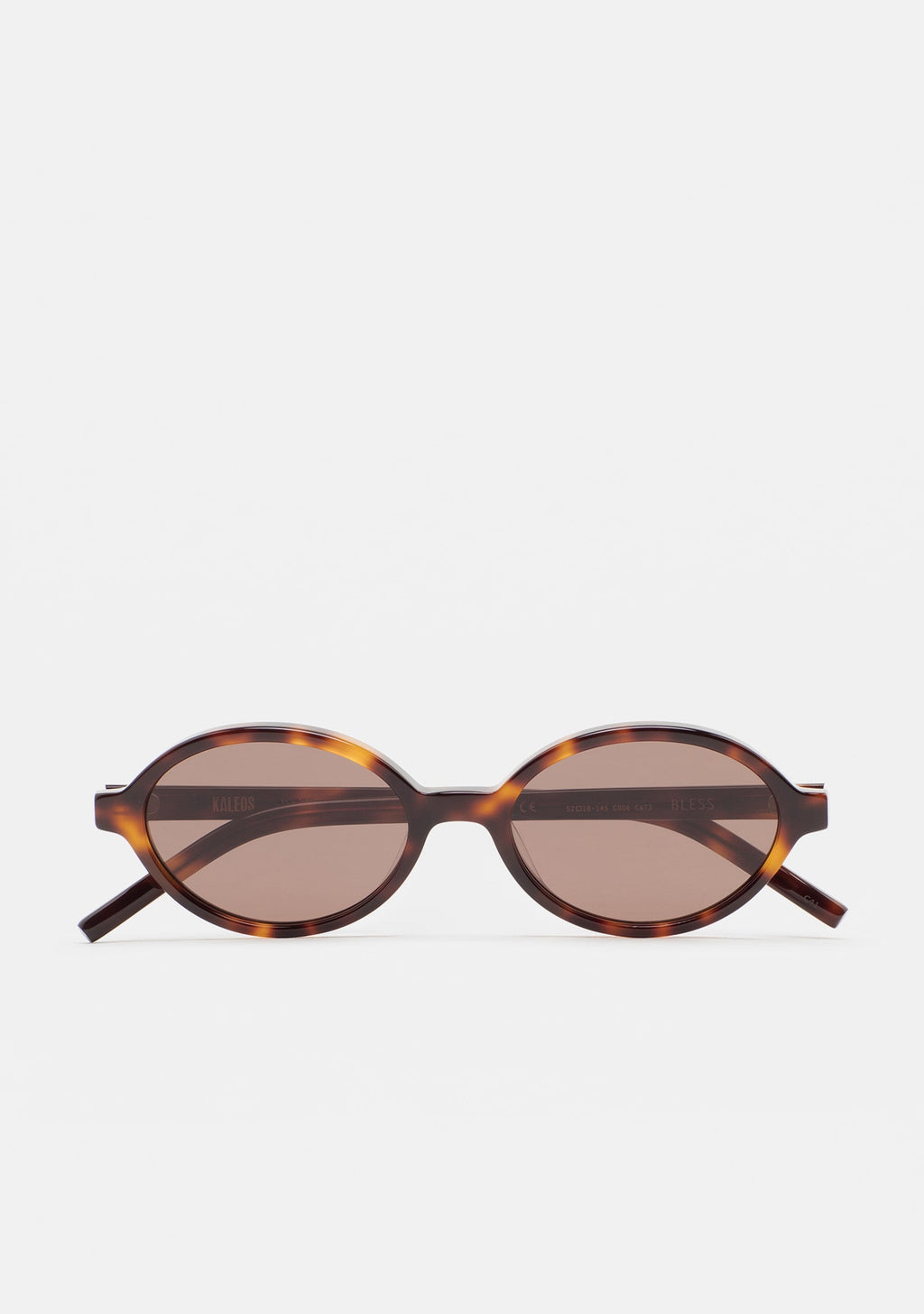 Lunettes de soleil ovales Kaleos Bless coloris 06 en acétate havane marron, vue 1