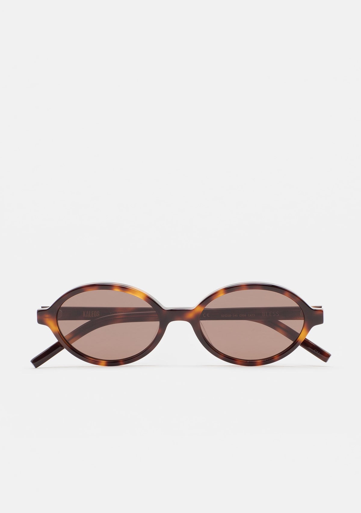 Lunettes de soleil ovales Kaleos Bless coloris 06 en acétate havane marron, vue 1