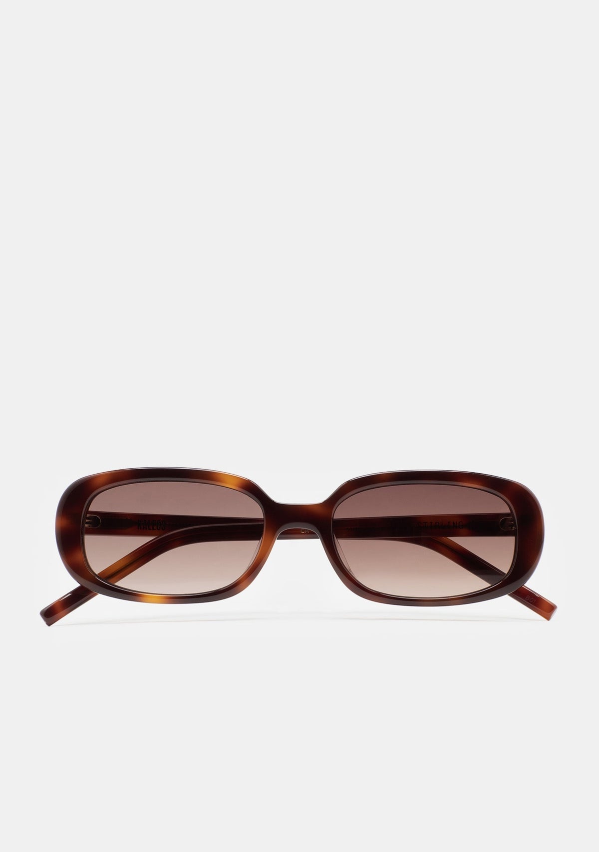 Lunettes de soleil rectangulaires Kaleos Stirling coloris 03 en acétate havane marron, vue 1