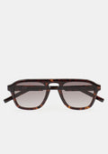 Lunettes de soleil rectangulaires Kaleos Crowne coloris 02 en acétate havane foncé, vue 1