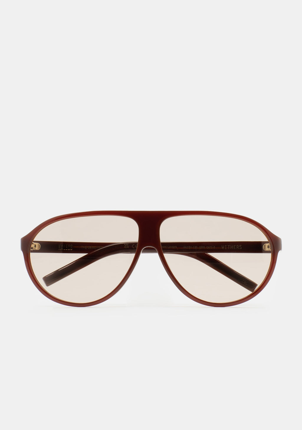 Lunettes de soleil aviateur photochromiques Kaleos Withers coloris 05 brun translucide, vue 1