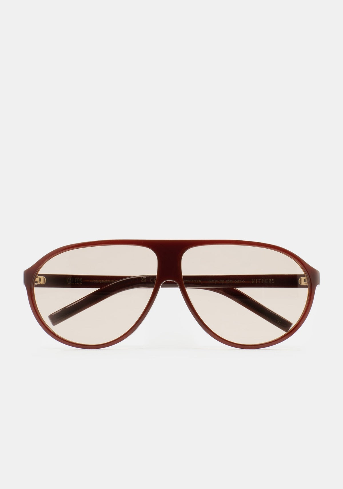 Lunettes de soleil aviateur photochromiques Kaleos Withers coloris 05 brun translucide, vue 1