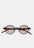 Lunettes de soleil rondes Kaleos Higgins coloris 02 en acétate havane foncé, vue 1