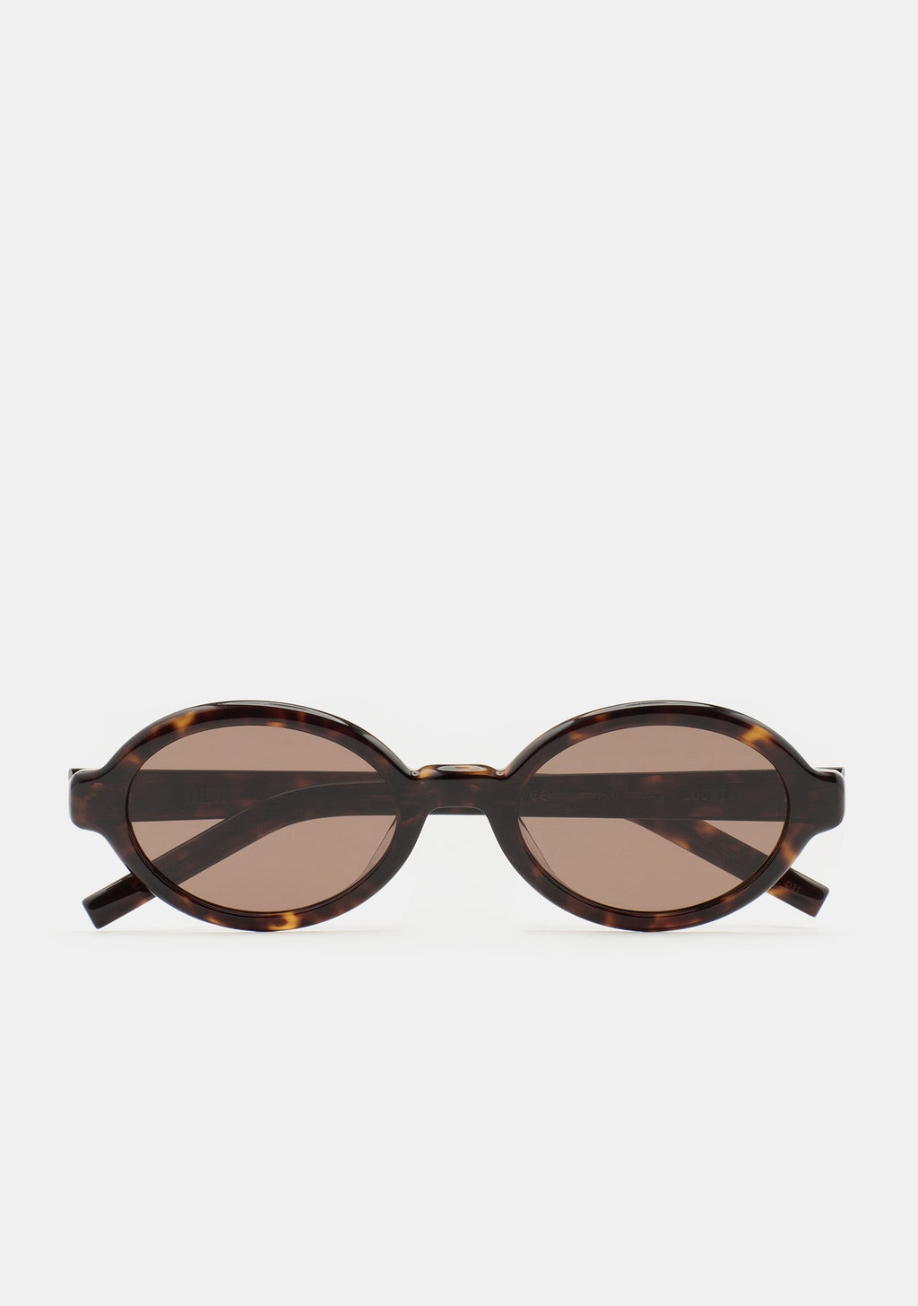 Lunettes de soleil ovales Kaleos Ludwig coloris 02 en acétate havane foncé, vue 1