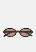 Lunettes de soleil ovales Kaleos Ludwig coloris 02 en acétate havane foncé, vue 1