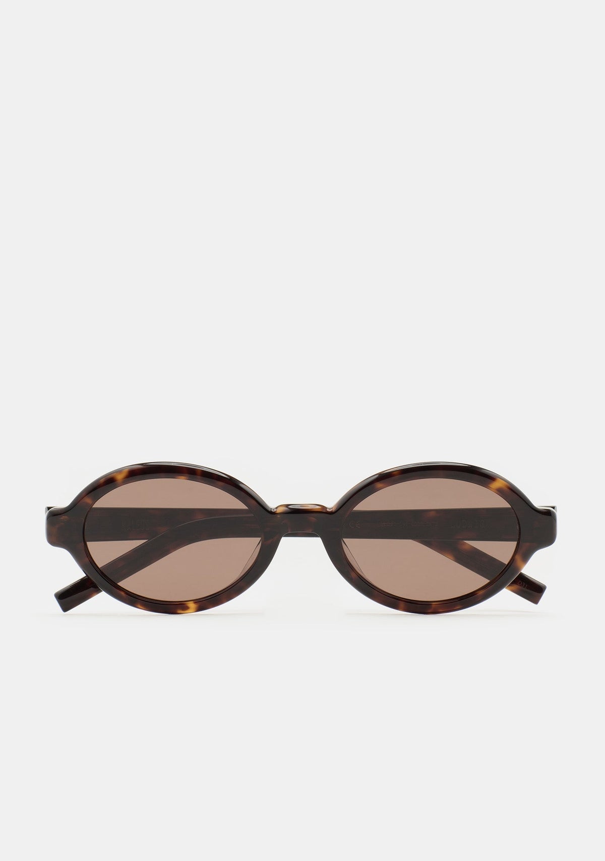 Lunettes de soleil ovales Kaleos Ludwig coloris 02 en acétate havane foncé, vue 1