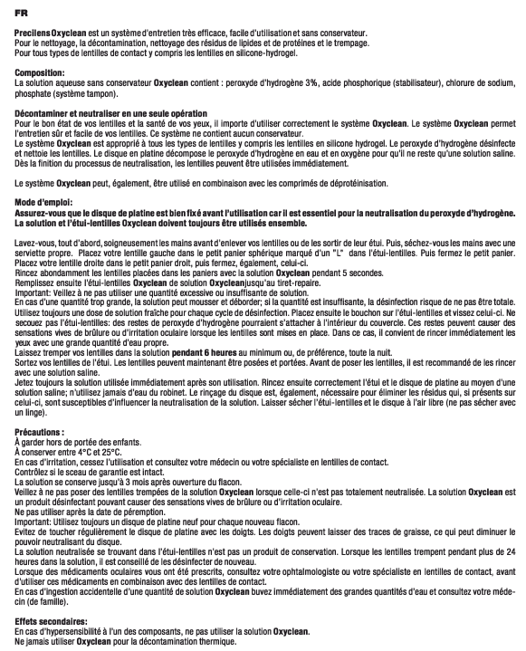 Solution d'entretien PRECILENS Oxyclean 360ml