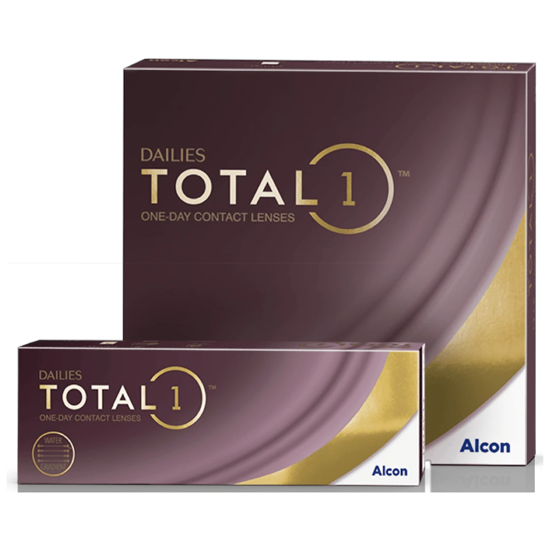 Boîte de 30 et 90 lentilles Alcon Dailies Total 1 ou Conditionnements 30 et 90 lentilles Dailies Total 1, par Alcon