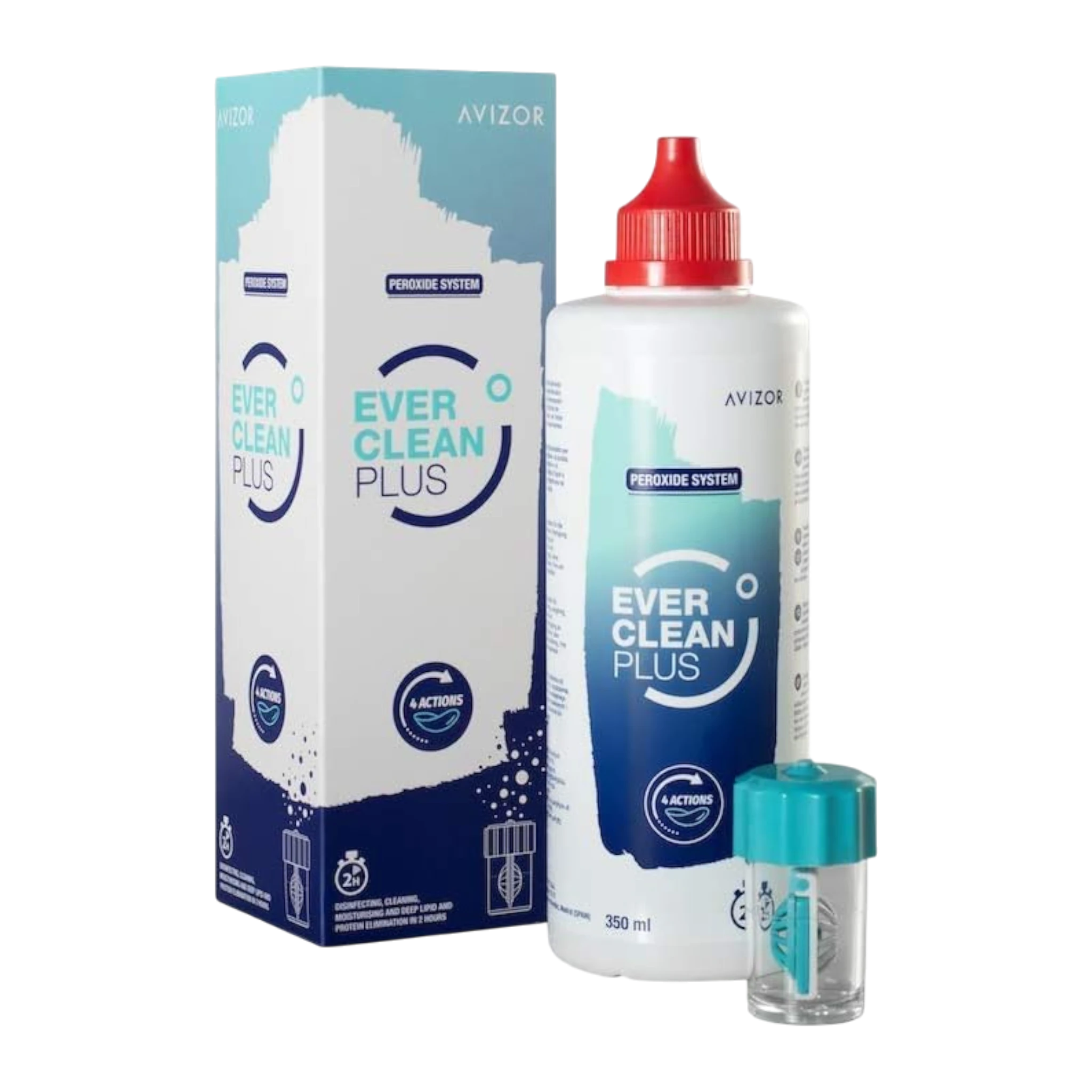 Avizor Ever Clean Plus 350 ml – Lentilles rigides & Orthokératologie (45 jours)
