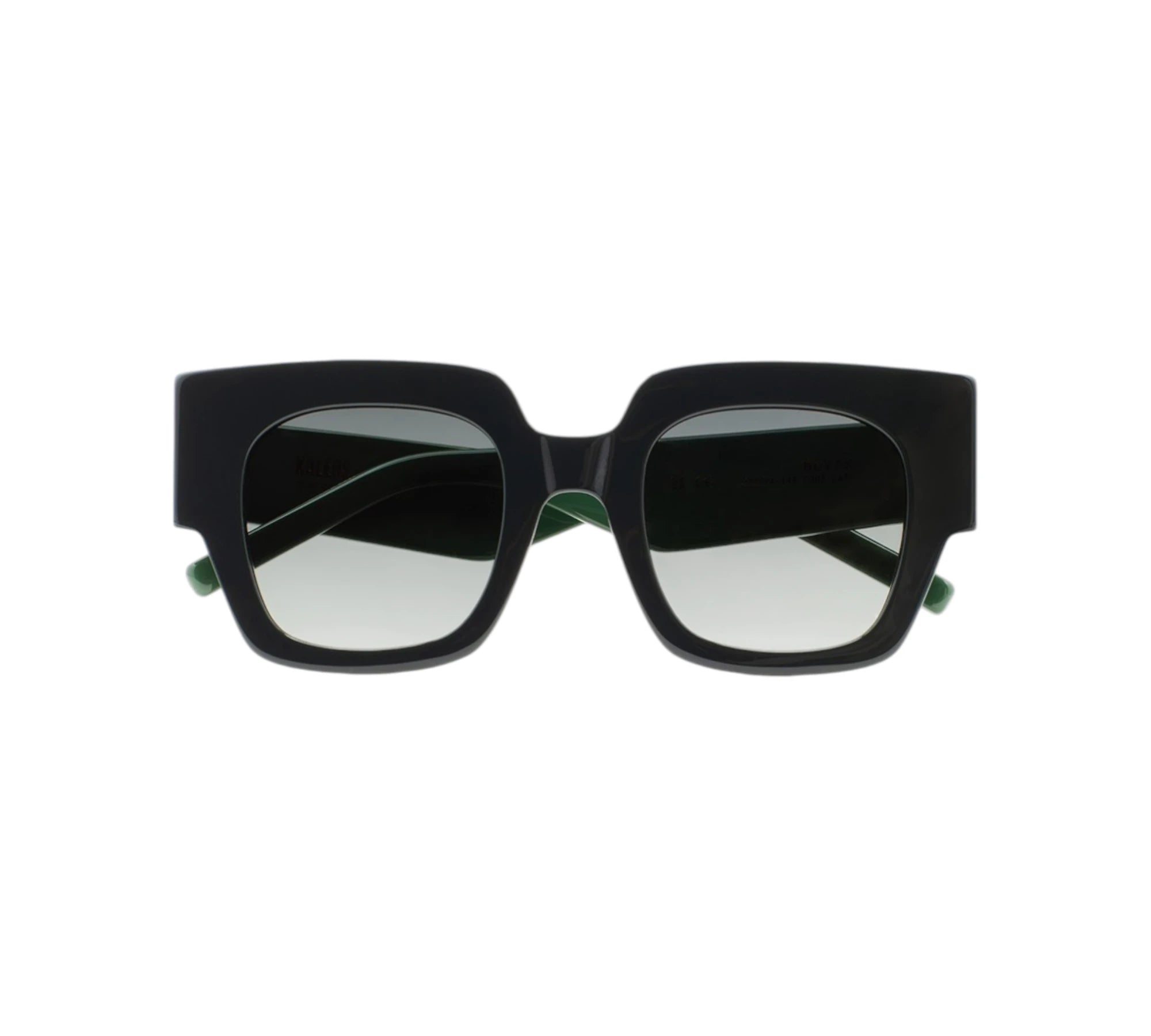 Lunettes de soleil carrées Kaleos Novak coloris 03 en acétate vert foncé.