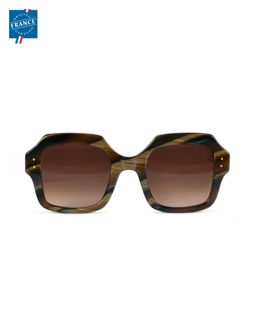 Lunettes de soleil Marmillon FMS.0227 corne nappée en acétate, Origine France Garantie