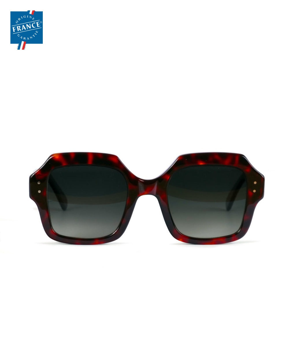 Lunettes de soleil Marmillon FMS.0227 écaille sombre en acétate, Origine France Garantie