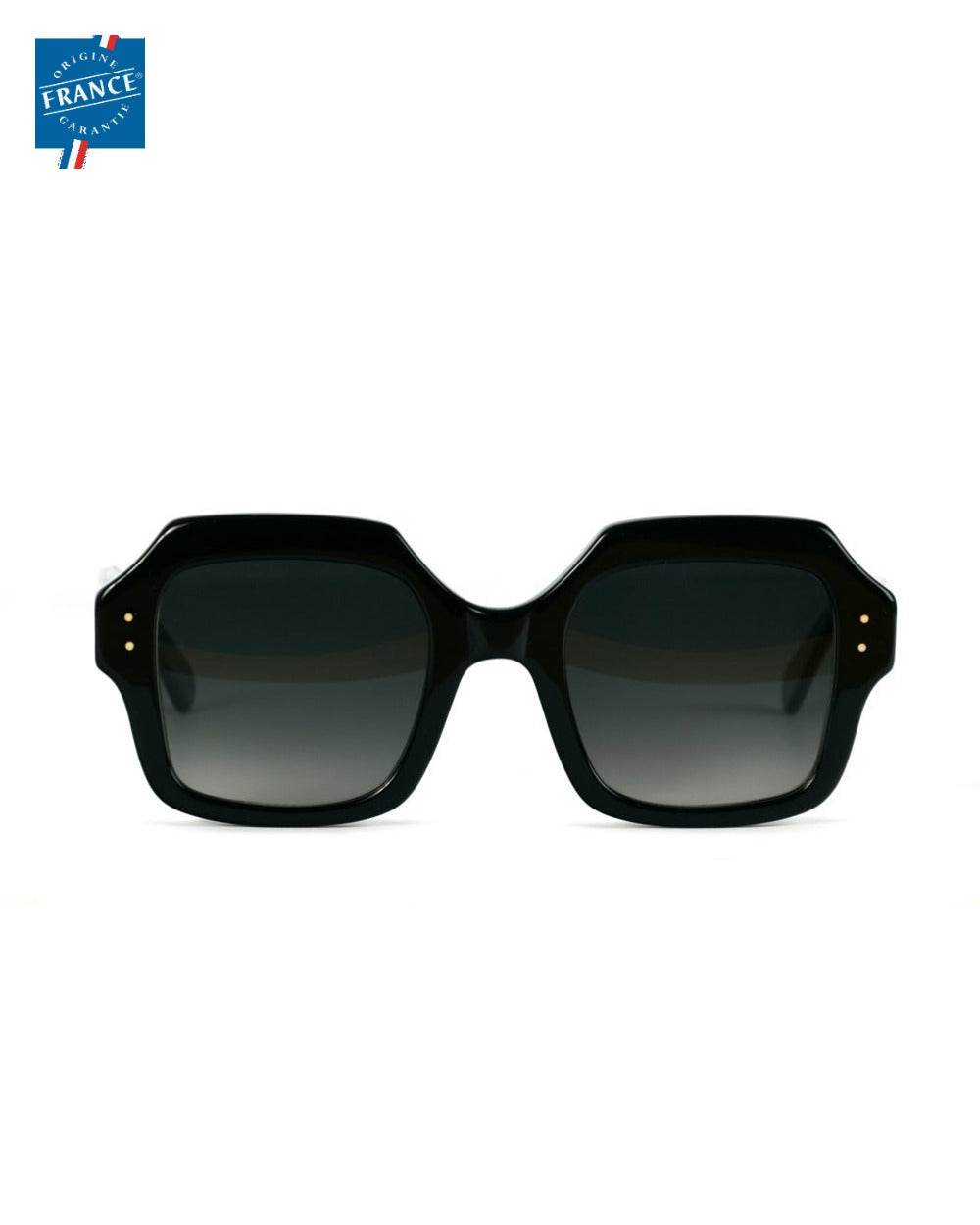 Lunettes de soleil Marmillon FMS.0227 noir en acétate, Origine France Garantie