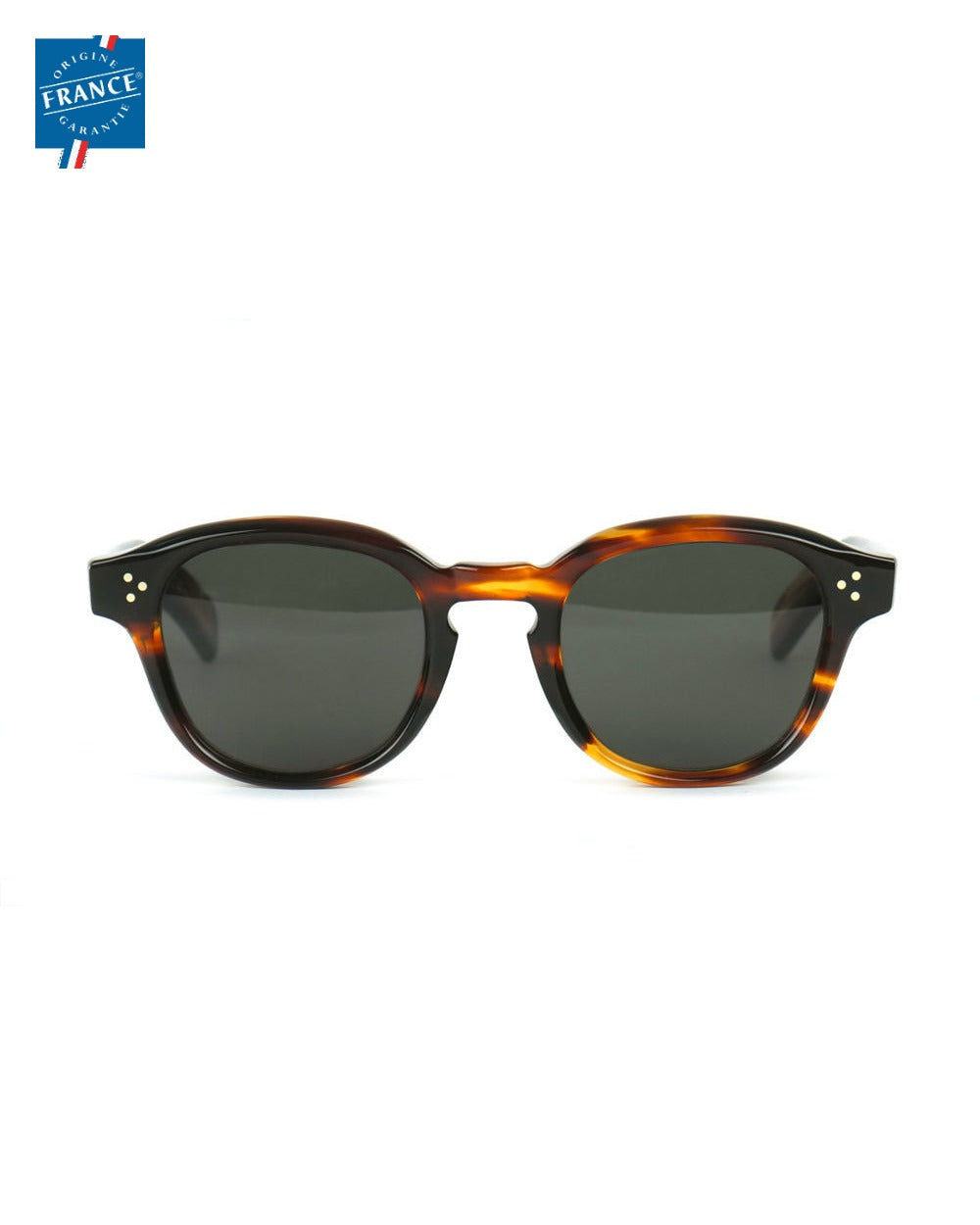 Lunettes de soleil Marmillon PO.60 caramel et café en acétate, Origine France Garantie