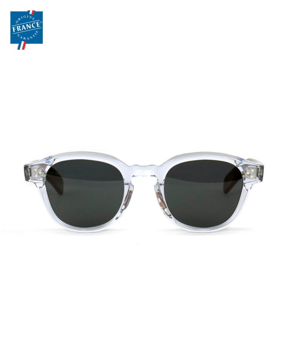 Lunettes de soleil Marmillon PO.60 cristal branche caramel en acétate, Origine France Garantie