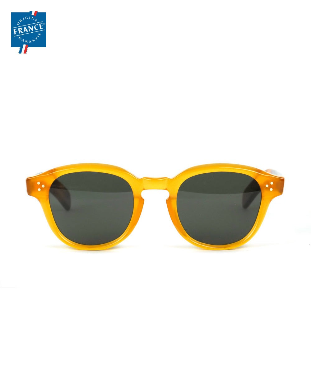 Lunettes de soleil Marmillon PO.60 jaune safran en acétate, Origine France Garantie