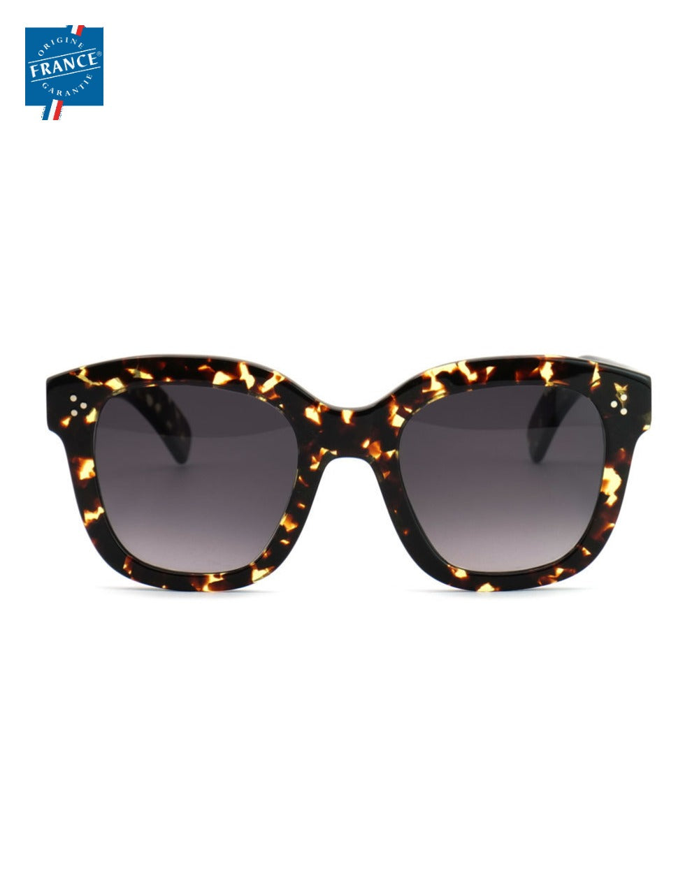 Lunettes de soleil Marmillon FMS.0117 Café et cristaux dorés - Origine France Garantie