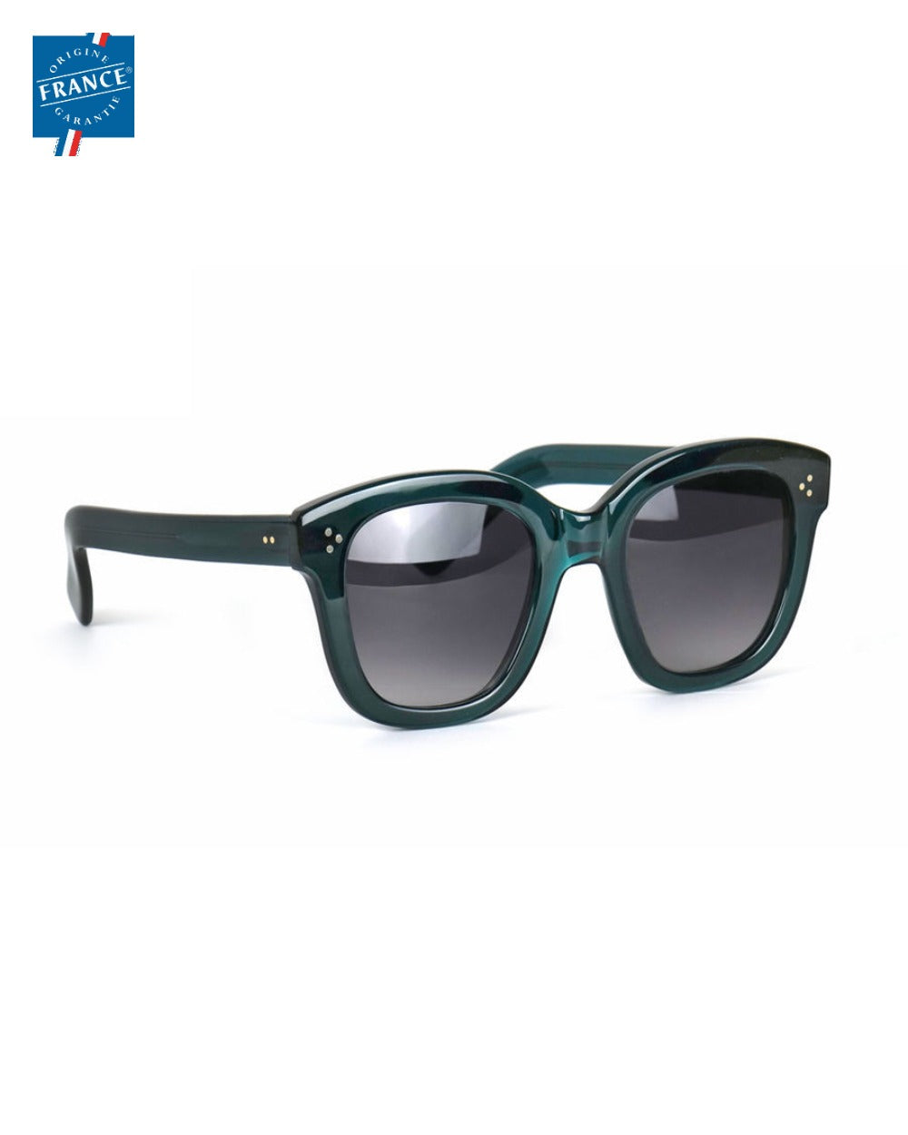 Lunettes de soleil Marmillon FMS.0117 Émeraude, vue de côté - Origine France Garantie