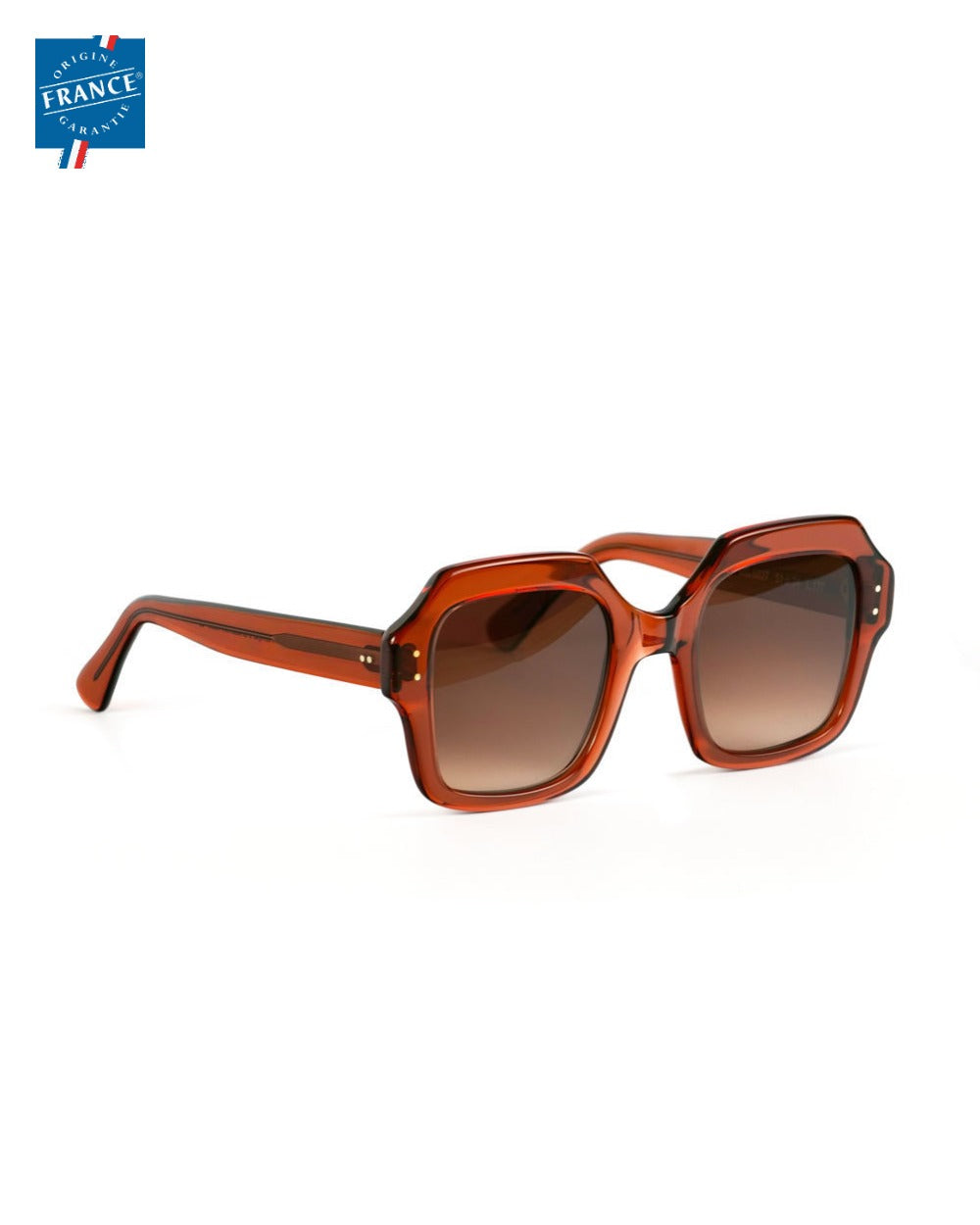 Lunettes de soleil Marmillon FMS.0227 Marron glacé, vue de côté - Origine France Garantie