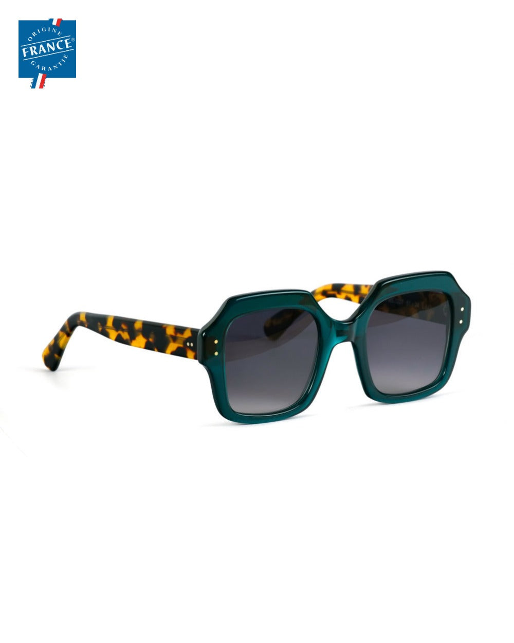 Lunettes de soleil Marmillon FMS.0227 Vert émeraude, vue de côté - Origine France Garantie