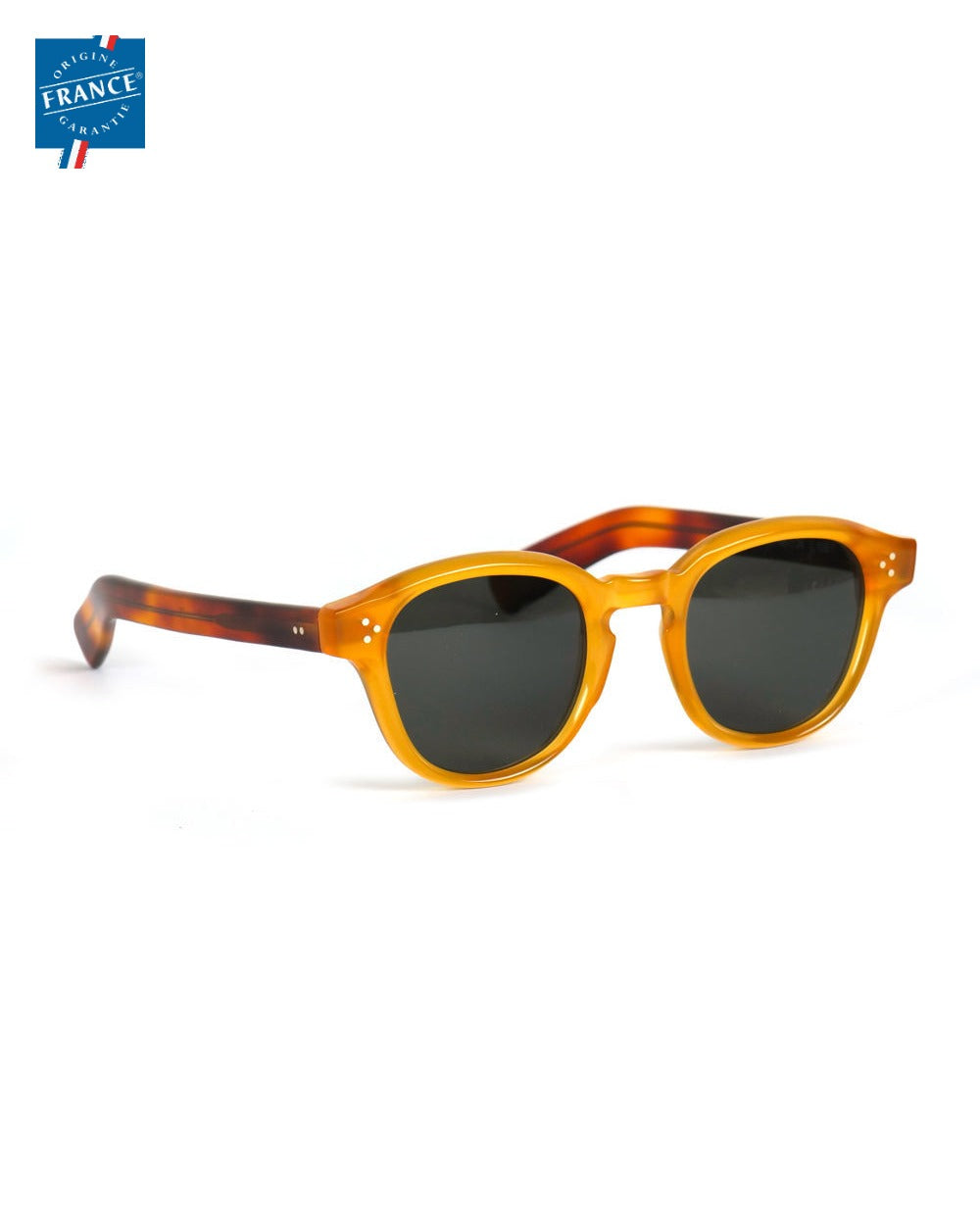 Lunettes de soleil Marmillon PO.60 Jaune safran, vue de côté - Origine France Garantie
