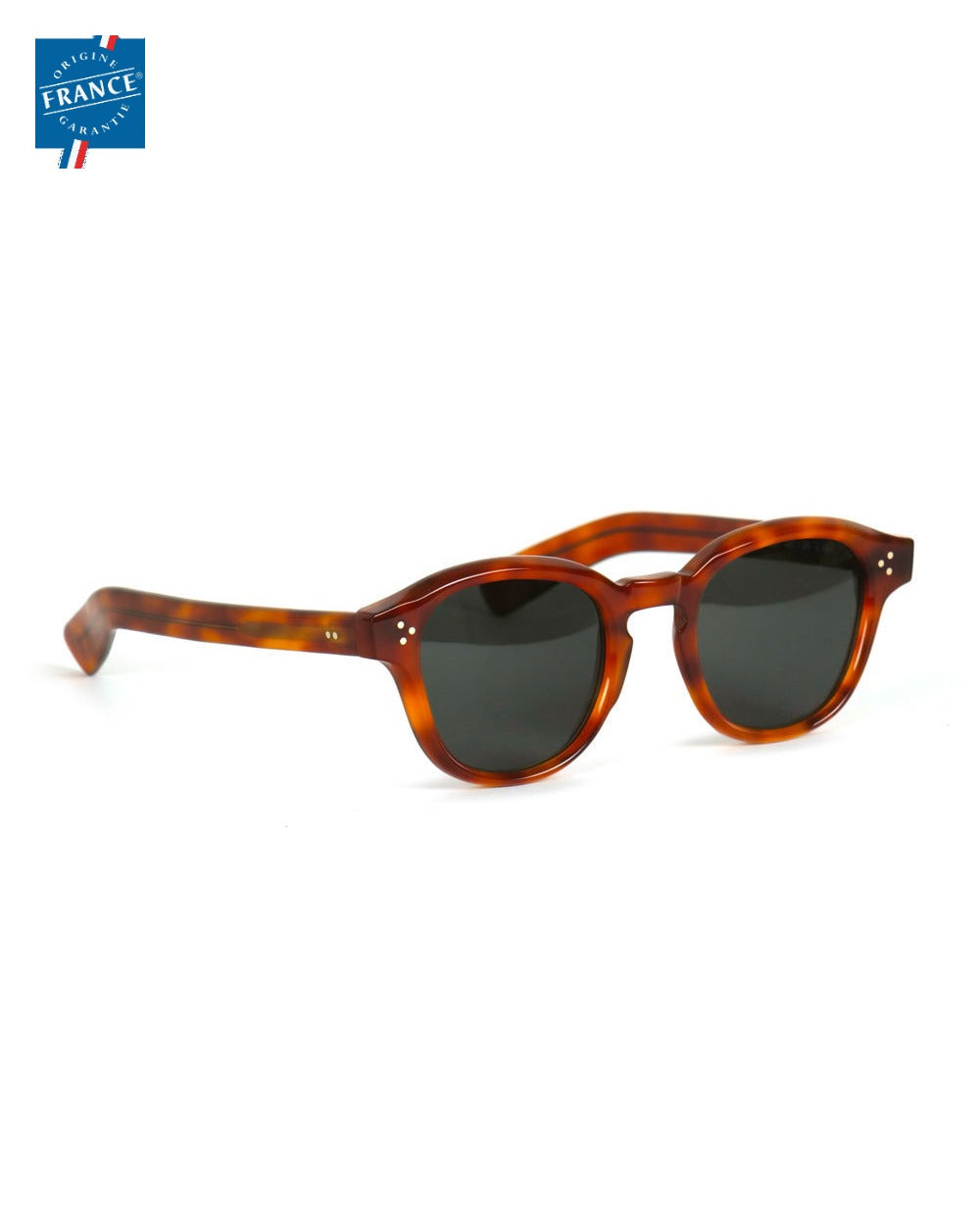 Lunettes de soleil Marmillon PO.60 Écaille blonde, vue de côté - Origine France Garantie