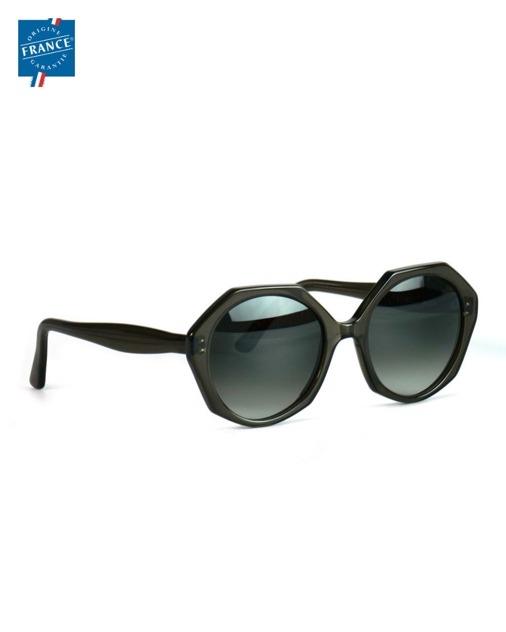 Lunettes de soleil Marmillon FMS.0622 Olive, vue de côté - Origine France Garantie
