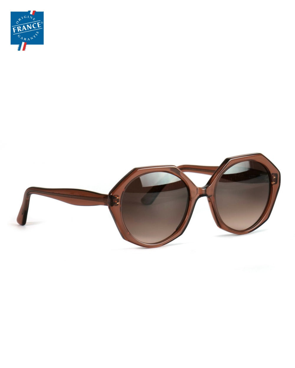Lunettes de soleil Marmillon FMS.0622 Marron glacé, vue de côté - Origine France Garantie