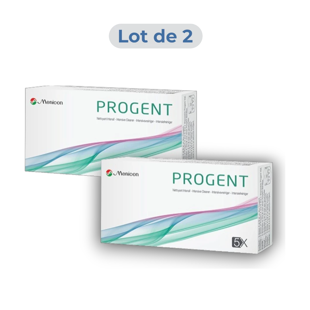 Lot de 2 Menicon Progent, nettoyant pour lentilles rigides RGP