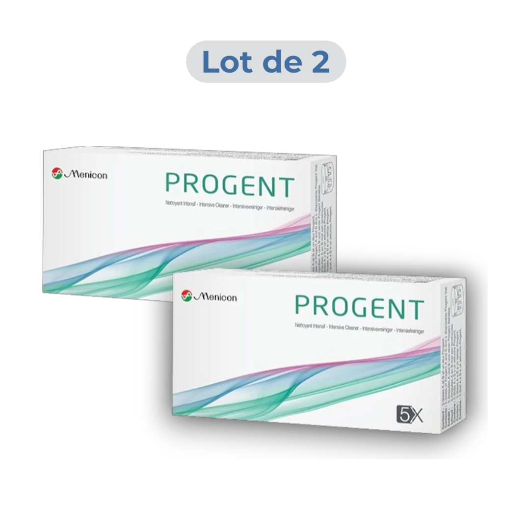 Pack de 2 Progent Menicon nettoyant intensif pour lentilles rigides RGP